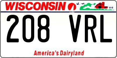 WI license plate 208VRL