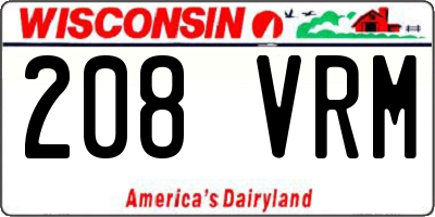 WI license plate 208VRM