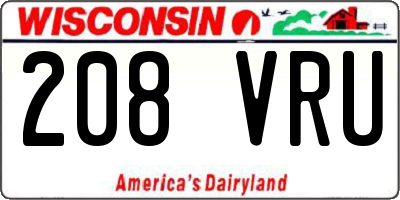 WI license plate 208VRU