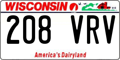 WI license plate 208VRV