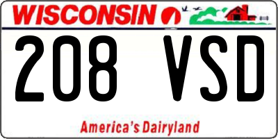 WI license plate 208VSD