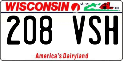 WI license plate 208VSH