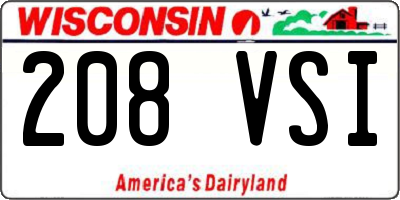 WI license plate 208VSI