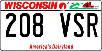 WI license plate 208VSR