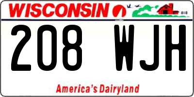 WI license plate 208WJH