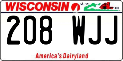 WI license plate 208WJJ