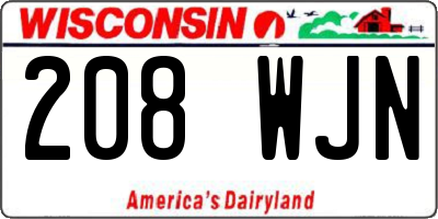 WI license plate 208WJN