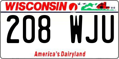 WI license plate 208WJU