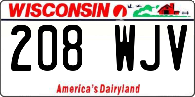 WI license plate 208WJV