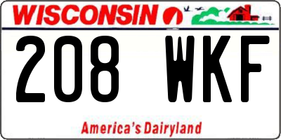 WI license plate 208WKF