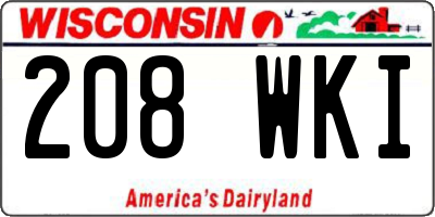 WI license plate 208WKI