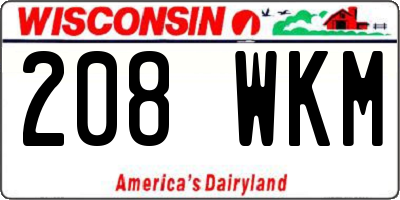 WI license plate 208WKM