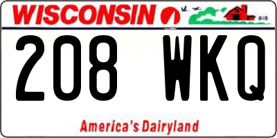 WI license plate 208WKQ