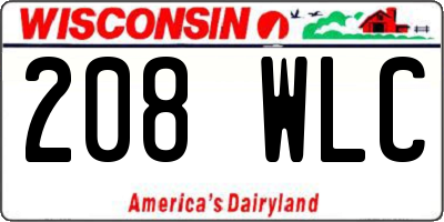WI license plate 208WLC