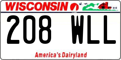 WI license plate 208WLL