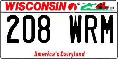 WI license plate 208WRM