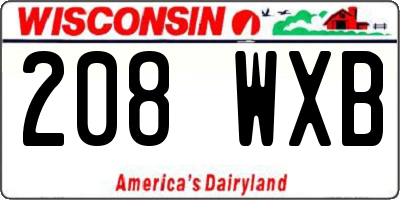 WI license plate 208WXB