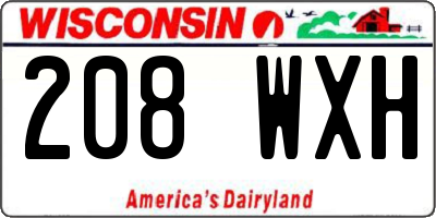 WI license plate 208WXH