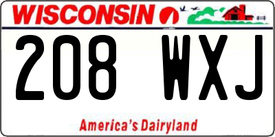 WI license plate 208WXJ