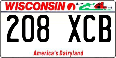 WI license plate 208XCB
