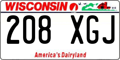 WI license plate 208XGJ