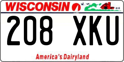 WI license plate 208XKU