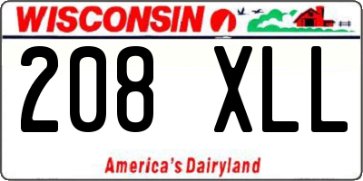 WI license plate 208XLL