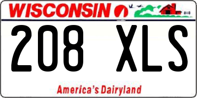 WI license plate 208XLS