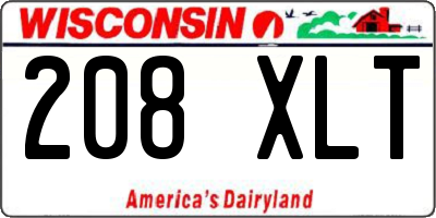 WI license plate 208XLT