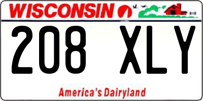 WI license plate 208XLY