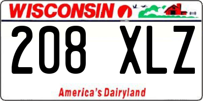 WI license plate 208XLZ