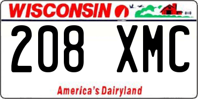 WI license plate 208XMC