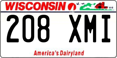 WI license plate 208XMI
