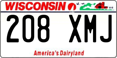 WI license plate 208XMJ