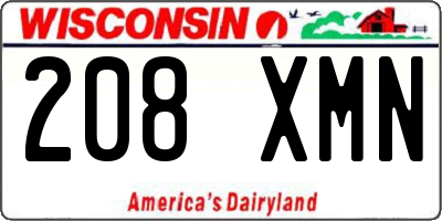 WI license plate 208XMN
