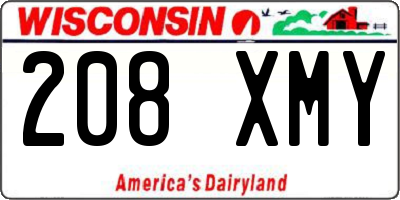 WI license plate 208XMY