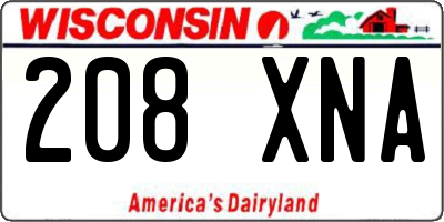 WI license plate 208XNA
