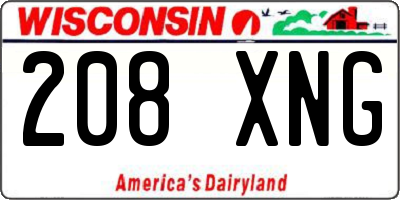 WI license plate 208XNG