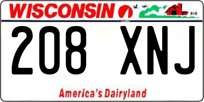WI license plate 208XNJ
