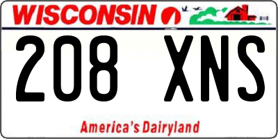 WI license plate 208XNS