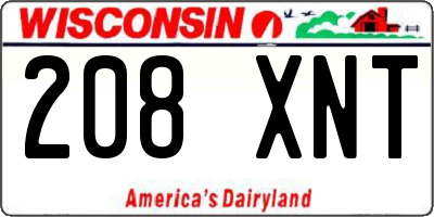 WI license plate 208XNT