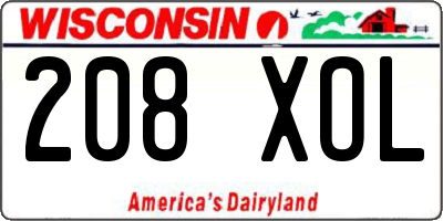 WI license plate 208XOL