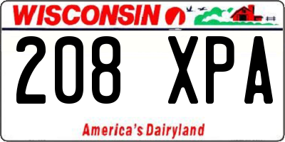 WI license plate 208XPA