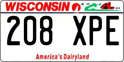 WI license plate 208XPE