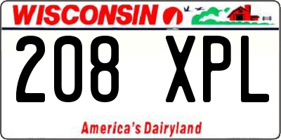 WI license plate 208XPL