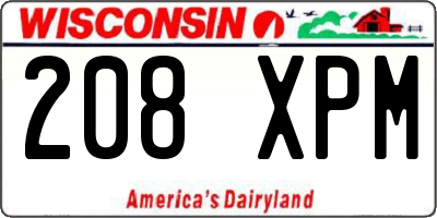 WI license plate 208XPM
