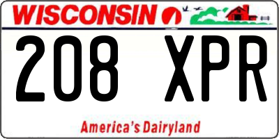 WI license plate 208XPR