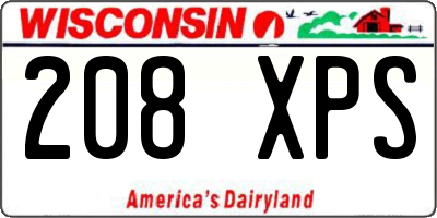 WI license plate 208XPS