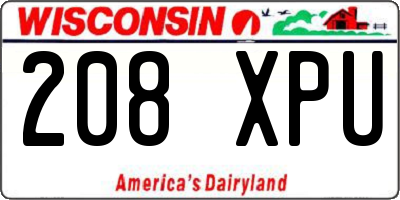 WI license plate 208XPU
