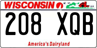 WI license plate 208XQB